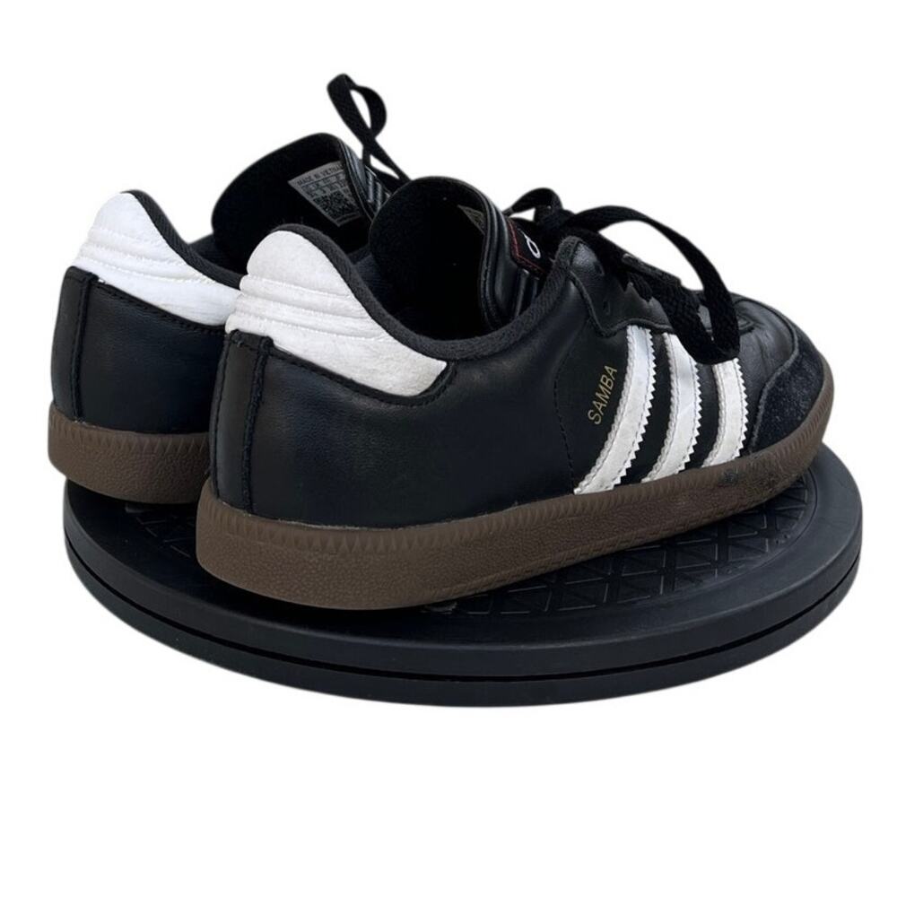 Boys Adidas Samba 036516 Leather Sports Running Athletic Sneaker SZ 3.5 Black - Picture 4 of 6
